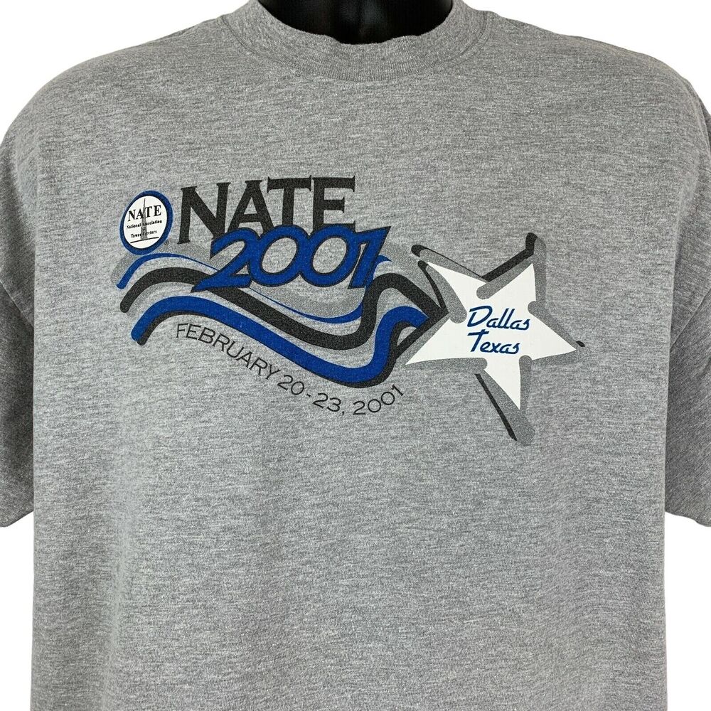 Vintage Y2Ks NATE Tower Erectors T Shirt National Association Gray XL X-Large